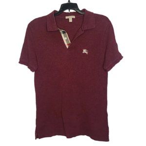 Burberry Brit Burgundy Honeycomb Knit Polo tshirt